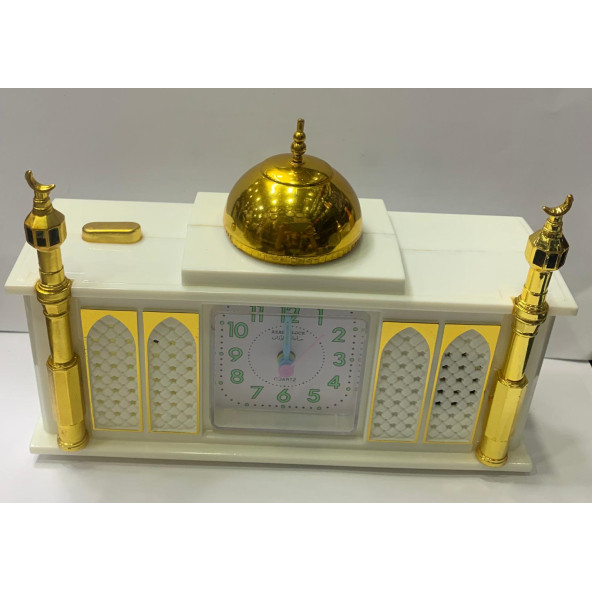 Alarm Sesi Yerine Ezan Okuyan Saat Büyük Boy -Beyaz Renk