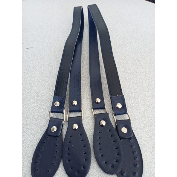 Likya lacivert  Salpalı Deri  Aparatlı Çanta Sapı - 3