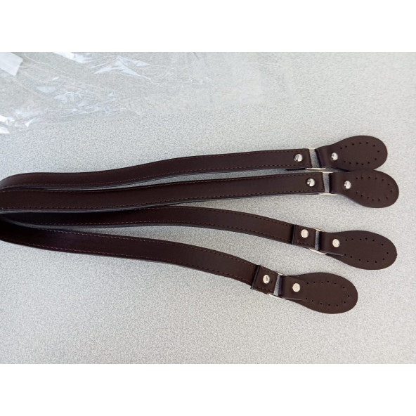 Likya Kahverengi Salpalı Deri Aparatlı Çanta Sapı - 4