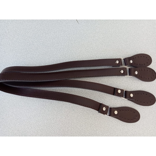 Likya Kahverengi  Salpalı Deri Aparatlı  Çanta Sapı - 5