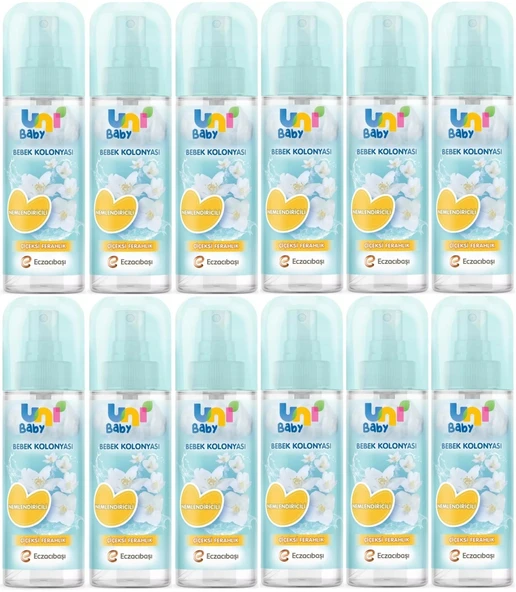 Uni Baby Bebek Kolonyası 150ML Nemlendiricili/Çiçeksi Ferahlık (12 Li Set)