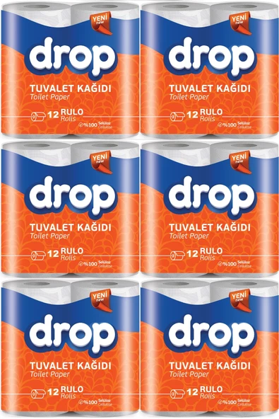 Drop Tuvalet Kağıdı Çift Katlı 72 Li Paket (6PK*12)