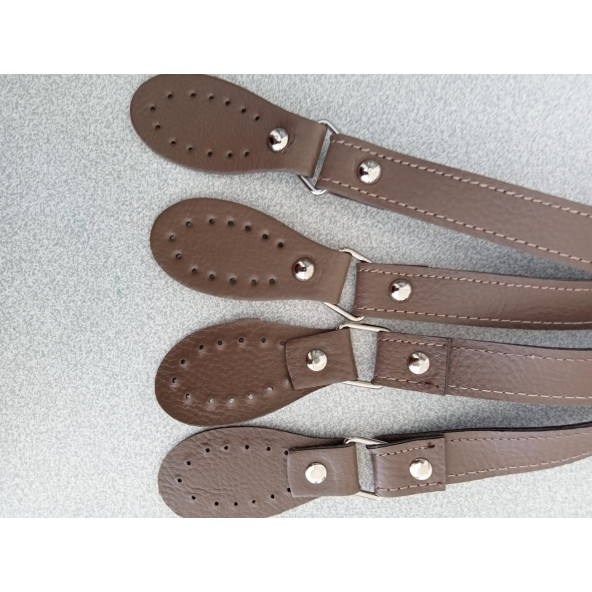 Likya  BEJ Salpalı Deri Aparatlı Çanta Sapı