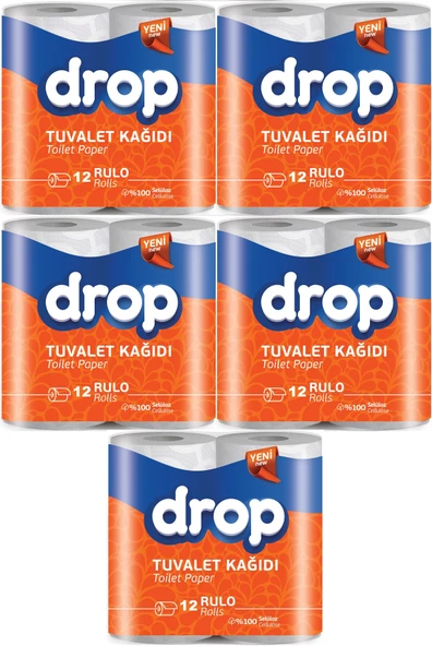 Drop Tuvalet Kağıdı Çift Katlı 60 Lı Paket (5PK*12)