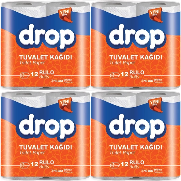 Drop Tuvalet Kağıdı Çift Katlı 48 Li Paket (4PK*12)