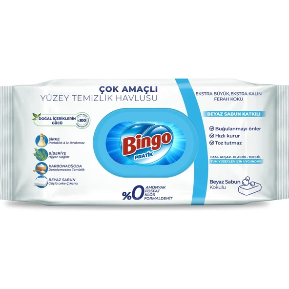 Bingo Clean Yüzey Temizlik Havlusu (Karma 3 Lü Set) (Beyaz Sabun/Limon Kokulu/Lavanta Kokulu) - 3