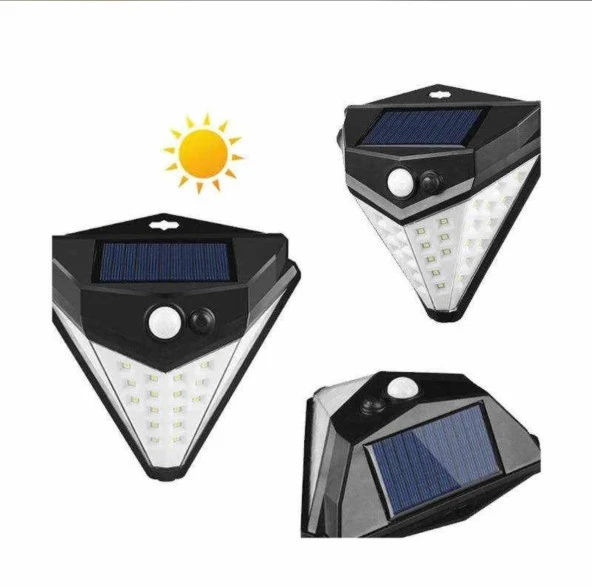 GEFNO Fotoselli Güneş Enerjili Solar Şarj Olabilen Hareket Sensörlü 38 Ledli Dış Mekan, Bahçe Aydınlatması Dekoratif Lamba, Led Aplik 1200 mAh - 3