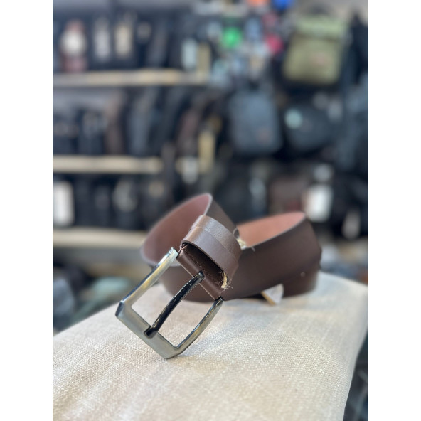 TRG POLO KAHVE 4 CM DERİ ERKEK KEMERİ - 2