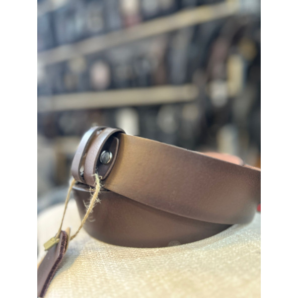 TRG POLO KAHVE 4 CM DERİ ERKEK KEMERİ - 3