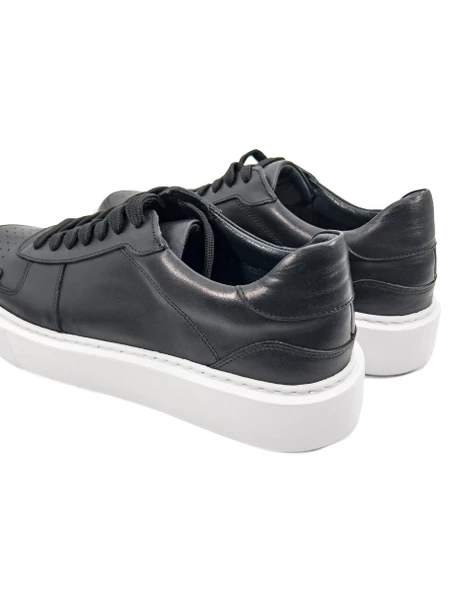 Rush Siyah Hakiki Deri Beyaz Taban Erkek Spor (Sneaker) Ayakkabı - 5