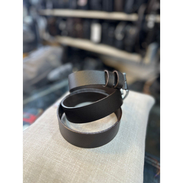 TRG POLO Kahve Hakiki Deri Erkek Kemeri-4 Cm - 4
