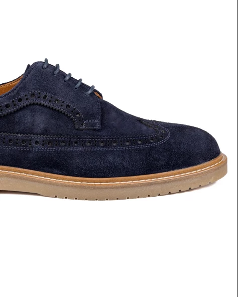 Tango-S Lacivert Hakiki Süet Deri Günlük Klasik Erkek Ayakkabı - 5