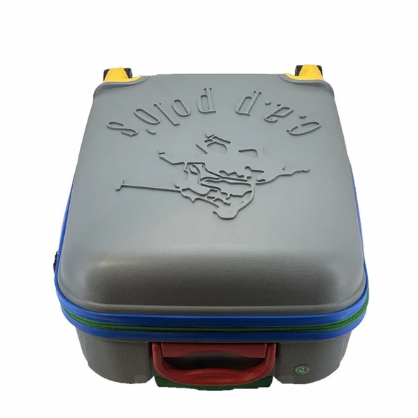 Cap Polo's Polipropilen Küçük Boy Valiz Gri - Resim 8