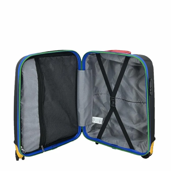 Cap Polo's Polipropilen Üçlü Valiz Set Siyah - Resim 4