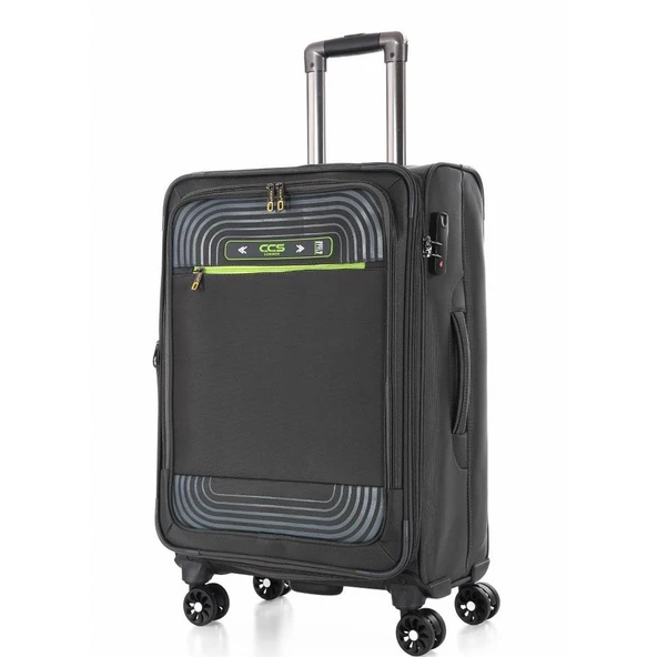 ÇÇS 620 Kumaş Orta Boy Valiz Gri - Resim 6