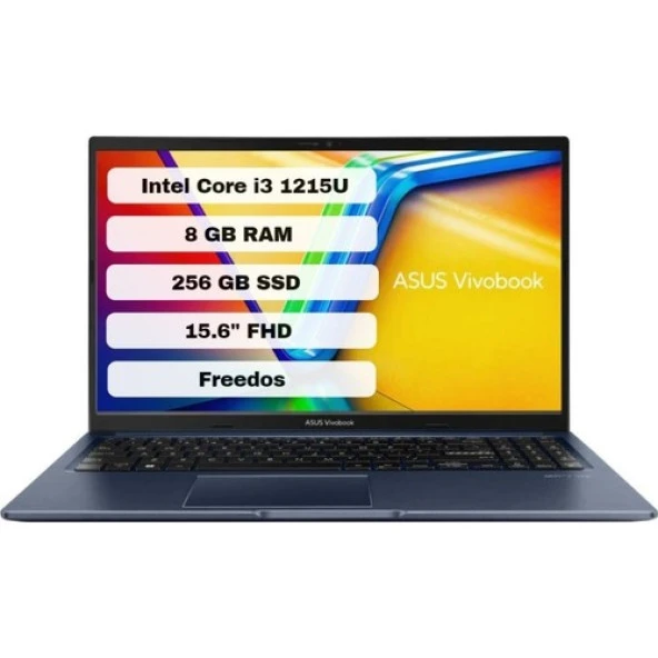 Asus Vivobook 15 X1502ZA-EJ1645 Intel Core i3 1215U 8GB 256GB SSD Freedos 15.6 FHD Taşınabilir Bilgisayar