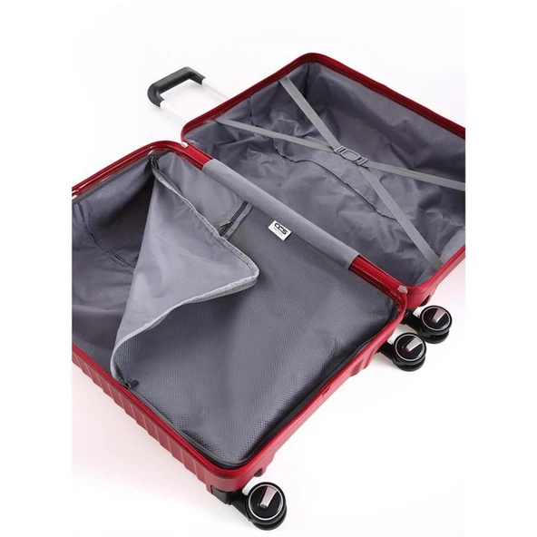 Ççs 5235 Polipropilen Küçük Boy Valiz Bordo - Resim 3