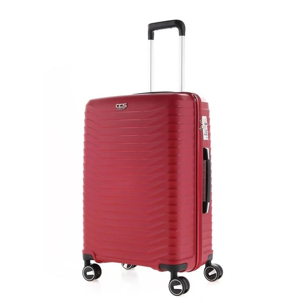 Ççs 5235 Polipropilen 3 Lü Valiz Seti Bordo - Resim 6