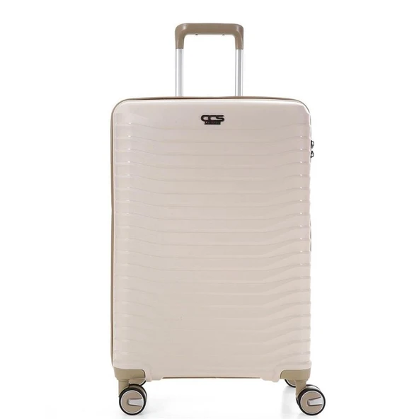 Ççs 5235 Polipropilen 3 Lü Valiz Seti Beyaz - Resim 7