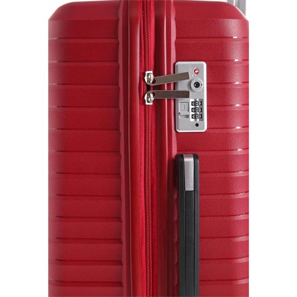 Ççs 5235 Polipropilen Büyük Boy Valiz Bordo - Resim 7