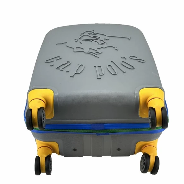 Cap Polo's Polipropilen Orta Boy Valiz Gri - Resim 6