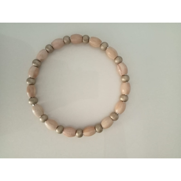 GOLD YUVARLAK-VERNİKLİ ARPA Ahşap Boncuklu Yuvarlak Halka Çanta Sapı - 3