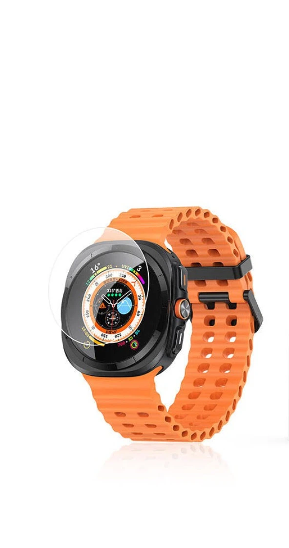 KNY Samsung Galaxy Watch 7 Ultra 47 MM İçin Esnek Şeffaf Ekran Koruyucu Pet Şeffaf