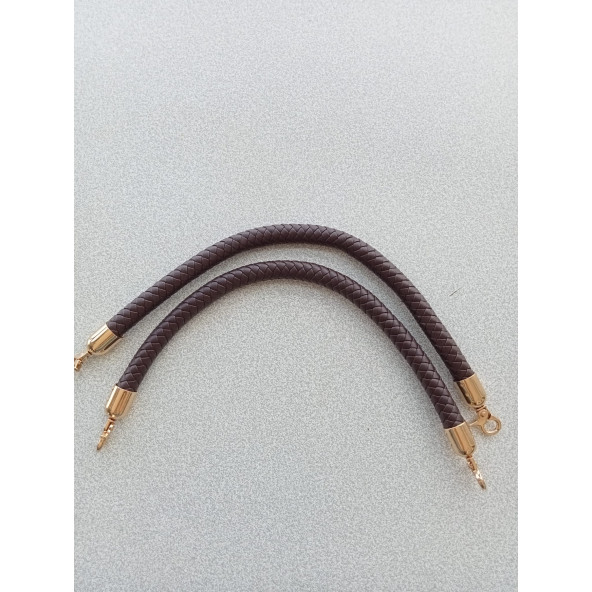 40 cm KAHVERENGİ Örgü Derili Çanta Sapı - 2