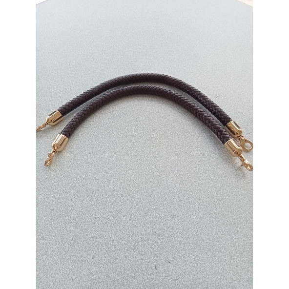 40 cm KAHVERENGİ Örgü Derili Çanta Sapı - 3
