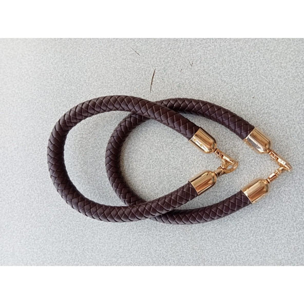 40 cm KAHVERENGİ Örgü Derili Çanta Sapı - 4