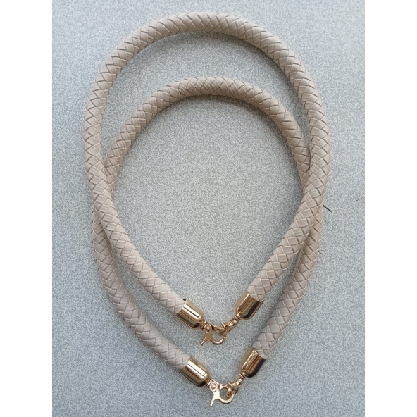 70  cm BEJ Renkli  Örgü Derili Çanta Sapı