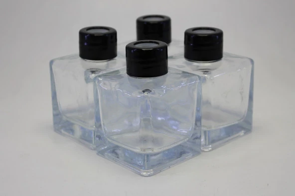 10 Adet 100 ML Kare Cam Dekoratif Yedek Şişe Oda Kokusu Parfümü Boş Şeffaf Sıvı Bambu Çubuk Şişesi - 2