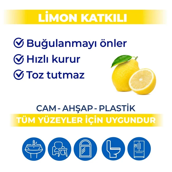 Bingo Clean Yüzey Temizlik Havlusu 96 Yaprak Limon Kokulu Plastik Kapaklı (5 Li Set) 480 Yaprak - 6