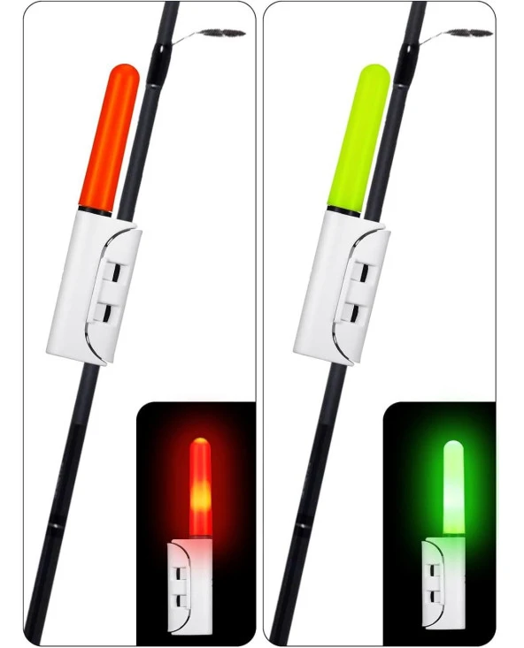 Valkyrie 2 Adet Şarjlı LED Kamış Olta Ucu Işığı Su Geçirmez USB Evrensel Uyumlu Gece Balıkçılığı - 4