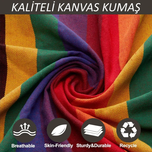 Valkyrie Tek Kişilik 240x80cm Çantalı Kanvas Hamak Çantalı - 7