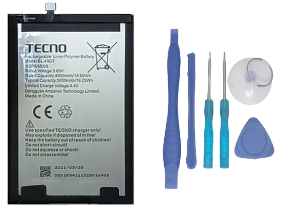 Tecno Spark 9T Batarya Pil Sıfır Orijinal + TAMİR SETİ
