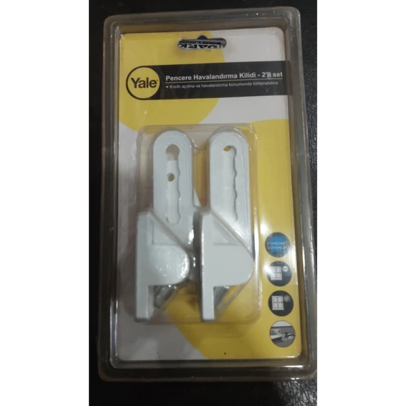 Yale Mandallı Pencere Kilidi Beyaz 2li set