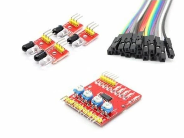 4 Kanallı Dijital Çizgi İzleme Sensör Modülü Seti - 2