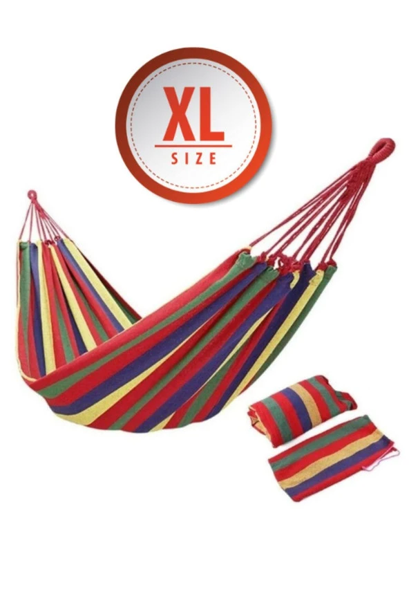 Valkyrie Çift Kişilik XL 260x150cm Kemerli Kolay Kurulabilir Kanvas Hamak Çantalı - 4