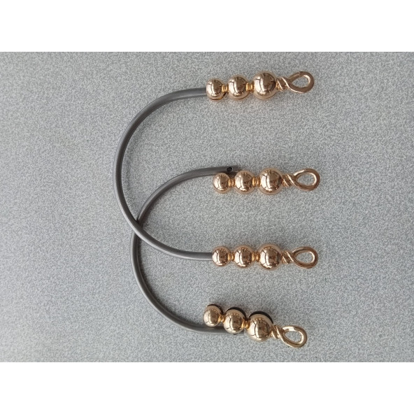 G0ld Metal Üç Baklalı Sarmalı Çanta Sapı - 2