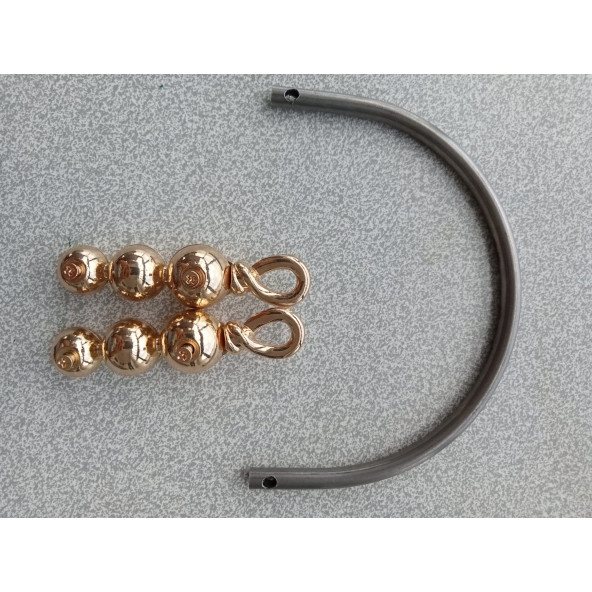 G0ld Metal Üç Baklalı Sarmalı Çanta Sapı - 3