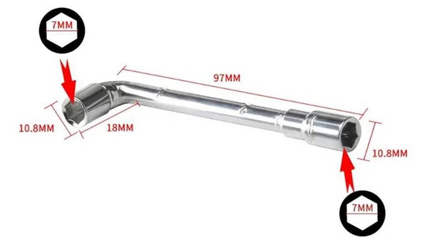 7mm L Tipi Hassas Nozzle Anahtarı - 3D Yazıcı E3D Uyumlu - 2