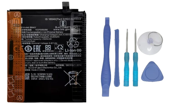 Xiaomi POCO F3 - BM4Y - Batarya Pil Sıfır Orijinal + TAMİR SETİ