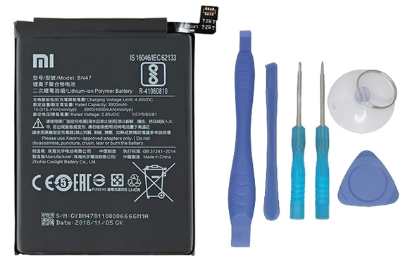 Xiaomi Mi A2 LITE - BN 47 - Batarya Pil Sıfır Orijinal + TAMİR SETİ