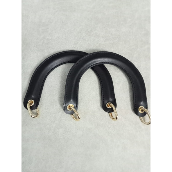 Fold Uçları Oval Yaylı Halkalı SİYAH Çanta Sapı - 2