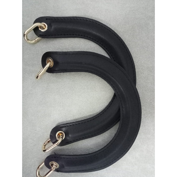 Fold Uçları Oval Yaylı Halkalı SİYAH Çanta Sapı - 3
