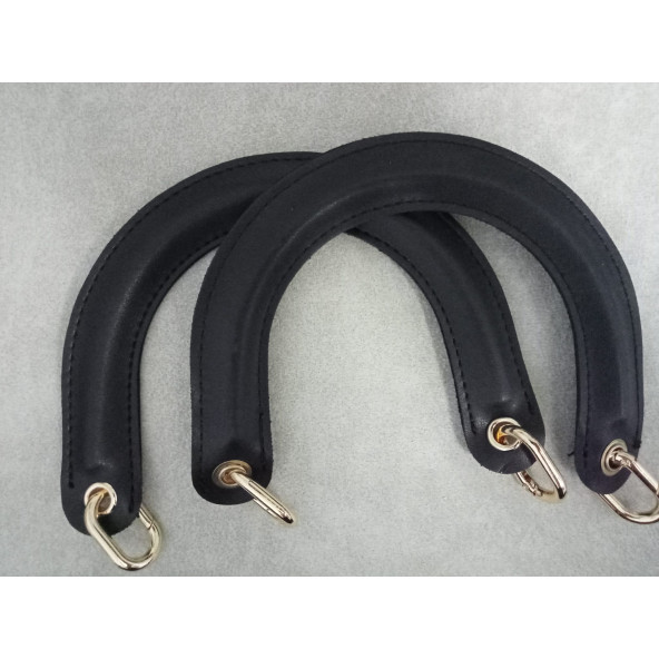 Fold Uçları Oval Yaylı Halkalı SİYAH Çanta Sapı - 4