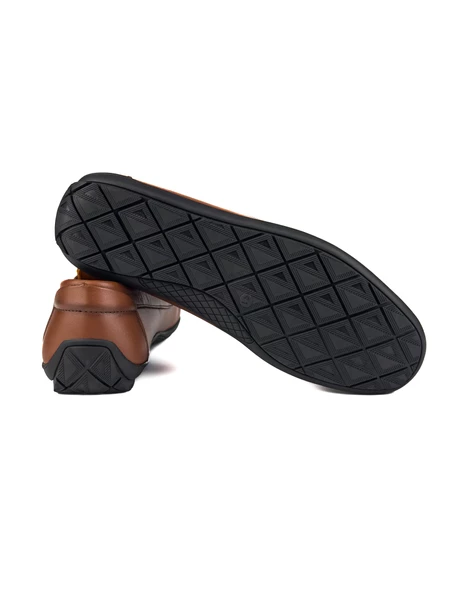 Datça Kahverengi Hakiki Deri Erkek Loafer Ayakkabı - Resim 3