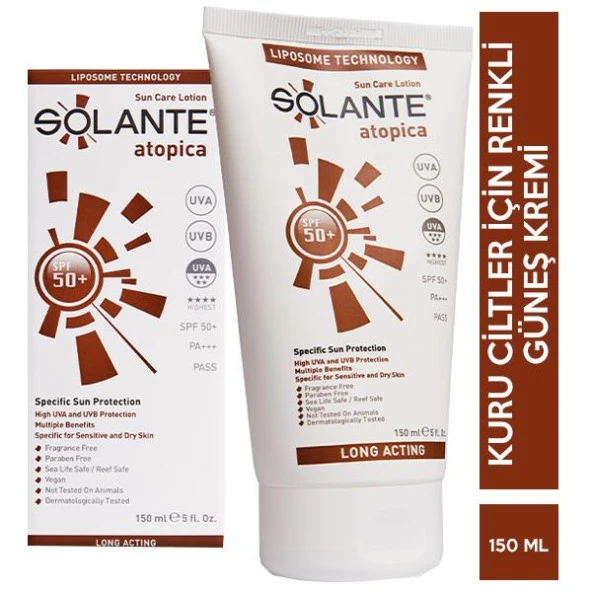 Solante Atopica Spf 50 150 ML Renkli Güneş Kremi - Diş Beyazlatıcı Köpük Hediye
