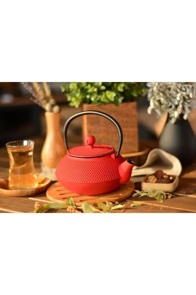 Bambum T2765 Linden Sümbül Döküm Demlik 750ml Kırmızı - 4